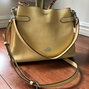 Used - Coach Vanilla/Silver Hanna Shoulder Bag - Crossbody strap included
